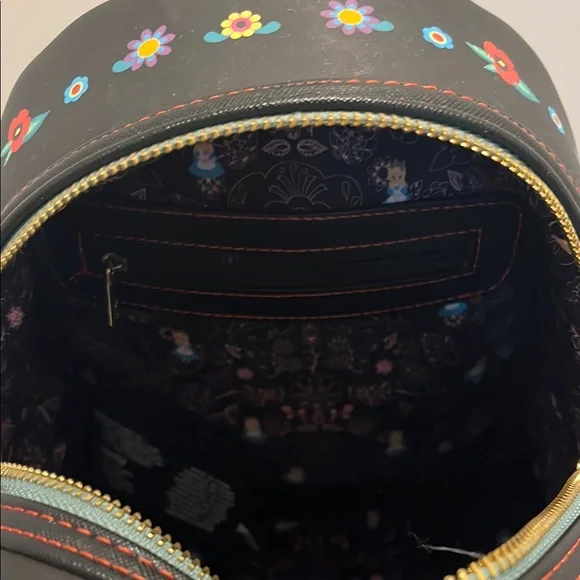 Loungefly Disney Floral Black Backpack - Picture 11 of 14